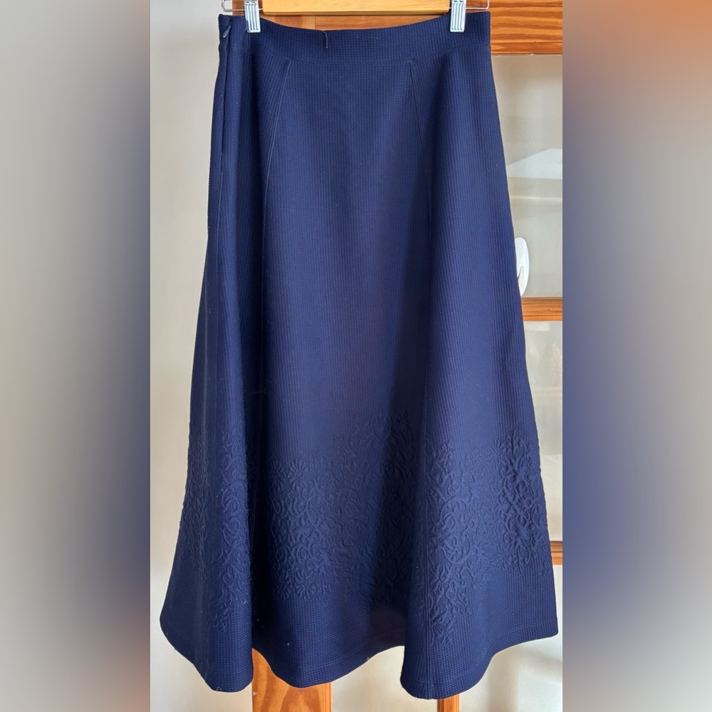 MAEVE by ANTHROPOLOGIE Maria Heavy Knit Midi Skirt Navy Size XS